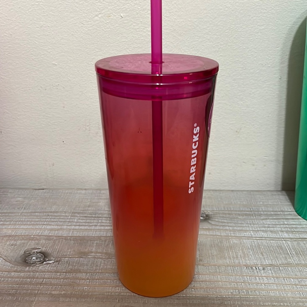 Starbucks pink and orange ombré grande cup